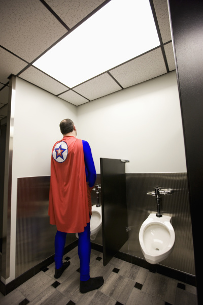 an office super hero takes a