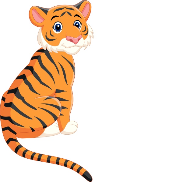 Cute tiger cartoon sitting - Stock Photo #27945701 | PantherMedia Stock  Agency