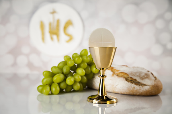 holy communion a golden chalice