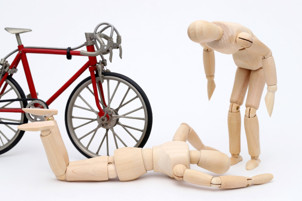 bicycle and person collision accident on