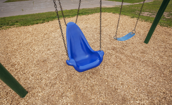 empty children s swing on a