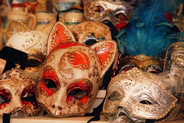 masks on display in shop venice