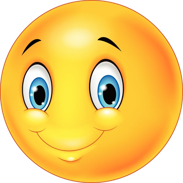 Cartoon emoticon smile on transparent background - Royalty free image ...