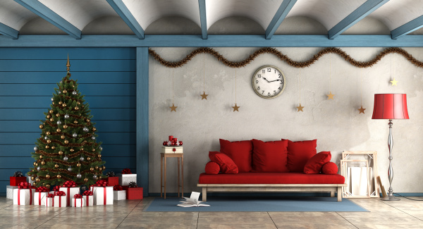 living room with christams decoration