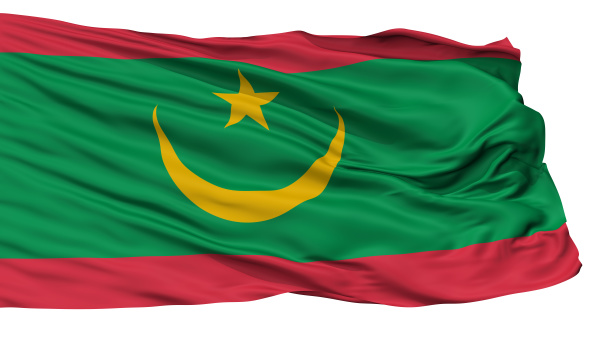 mauritania flag isolated on white
