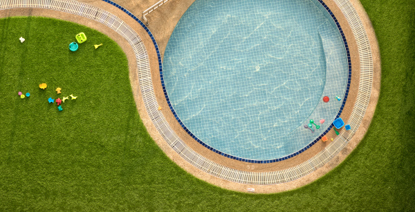 close up outdoor swimming pool and