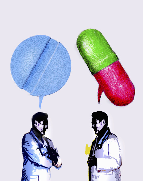 doctors discussing different medicines