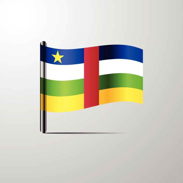 central african republic waving shiny flag