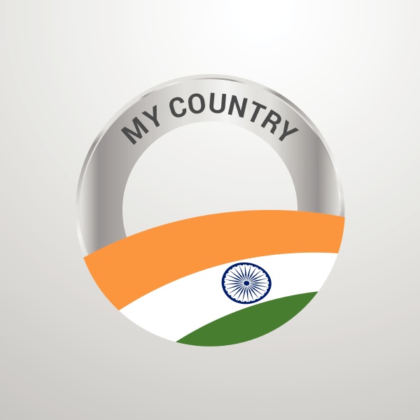 india my country flag badge
