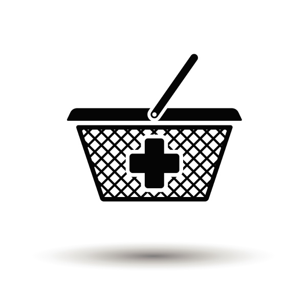 pharmacy shopping cart icon white