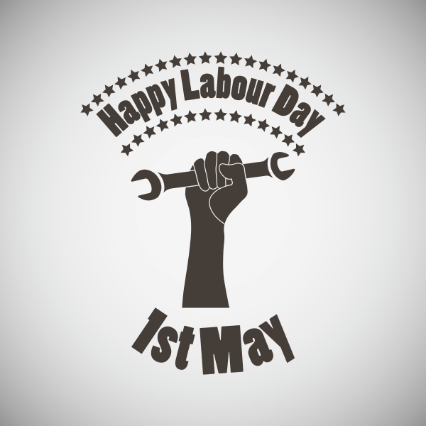 labour day emblem with wrench in