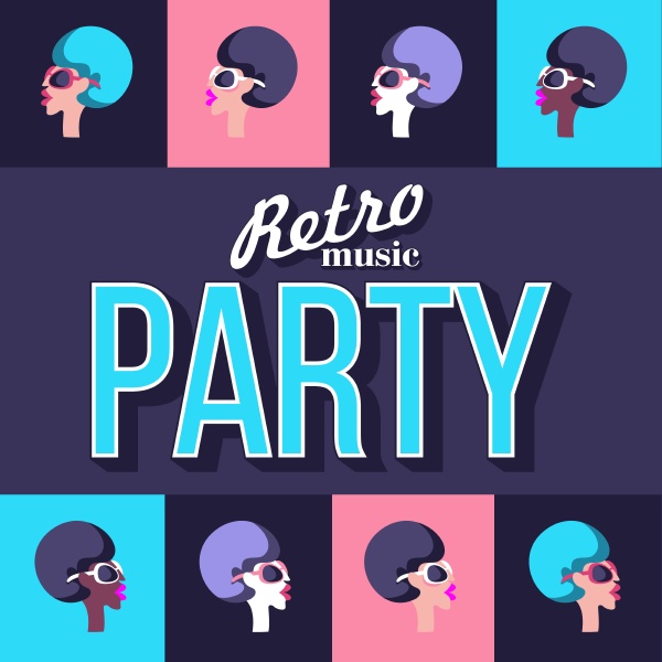 retro disco party vector illustration