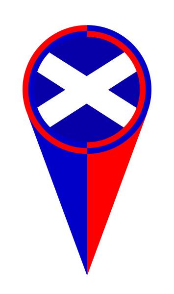 scotland map pointer location flag