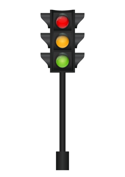 traffic light isolated on white