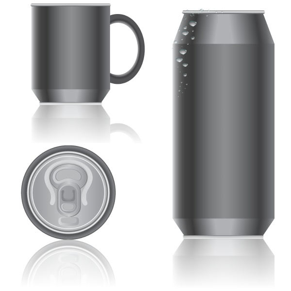 aluminum packaging for beverages vector