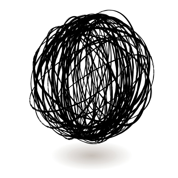 scribble ball icon circle with a