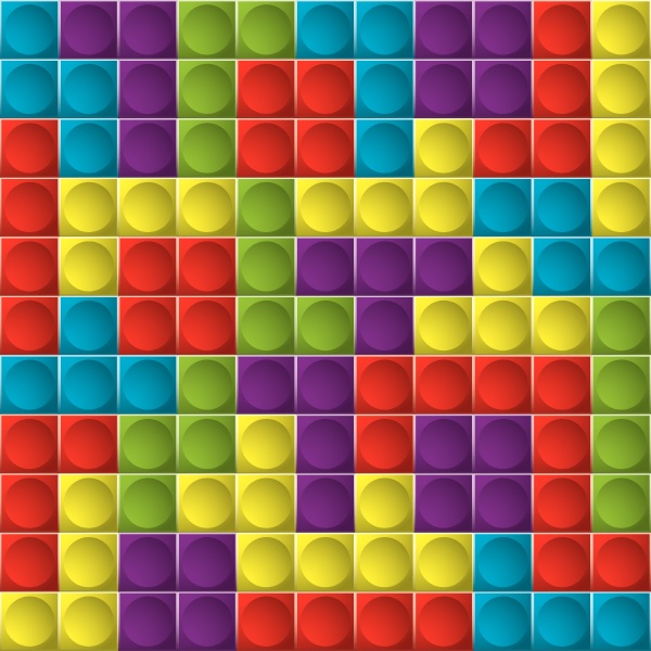 tetris colorful game board with shapes