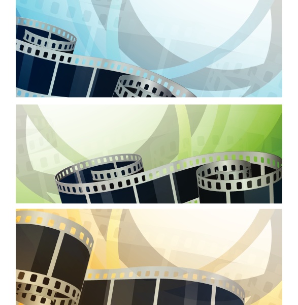 set of banners with film reel