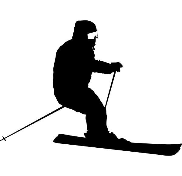 mountain skier speeding down slope sport