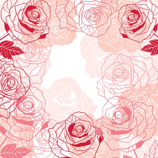 floral background with pink roses