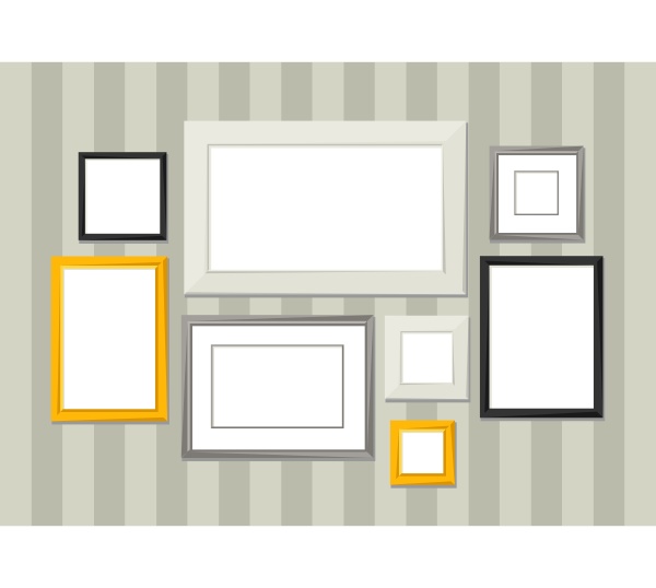 set of various frames for pictures