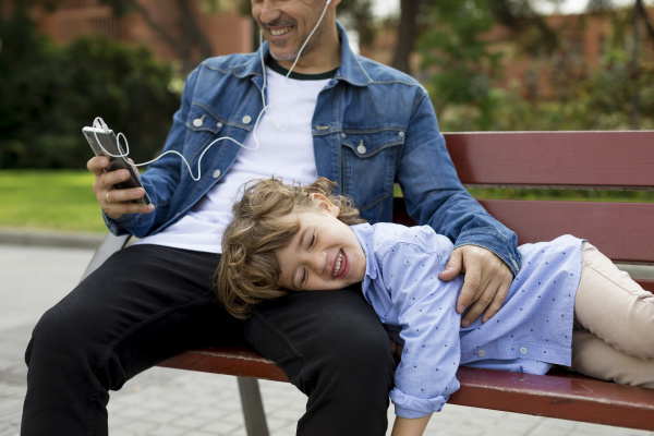 happy father with son on a