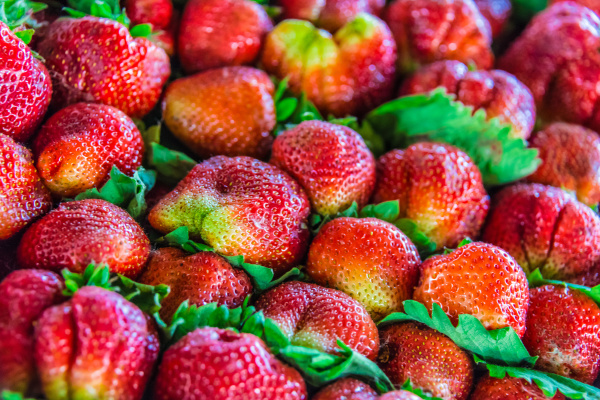 strawberries sold on the street market