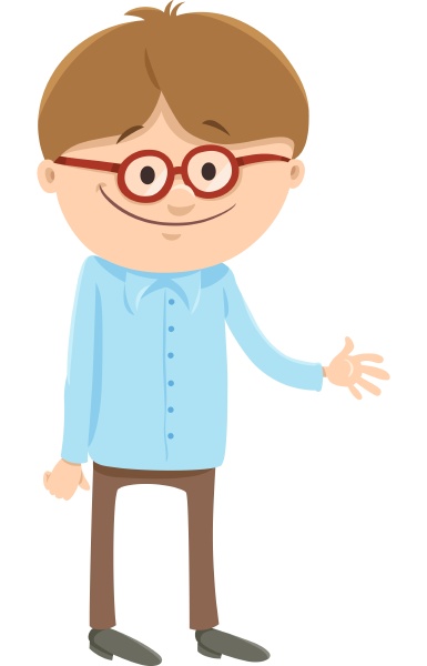 happy boy cartoon character with glasses - Royalty free photo #27003828 | PantherMedia Stock Agency