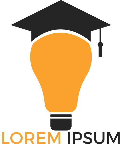 light bulb and graduation cap logo