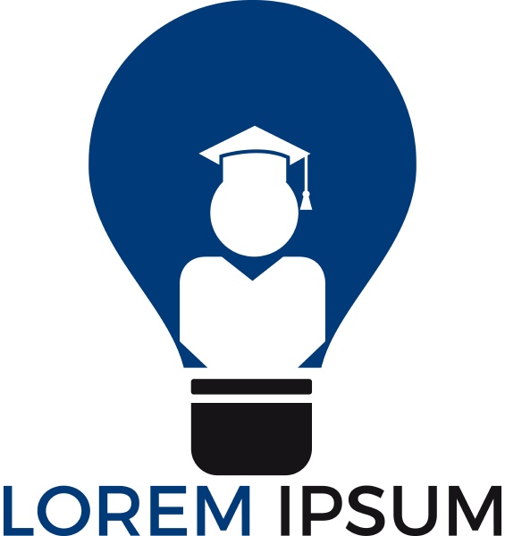 light bulb and student logo design