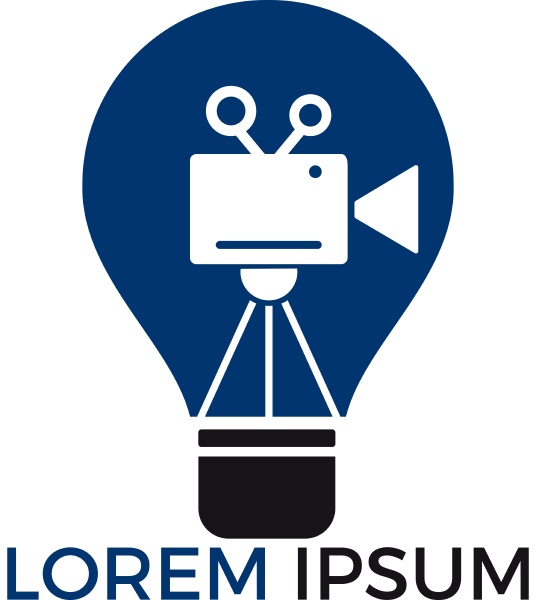 bulb and video camera logo design