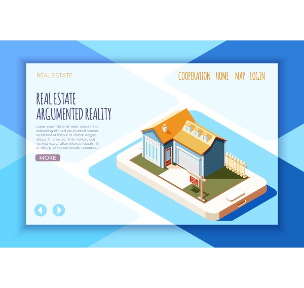 real estate augmented reality isometric landing