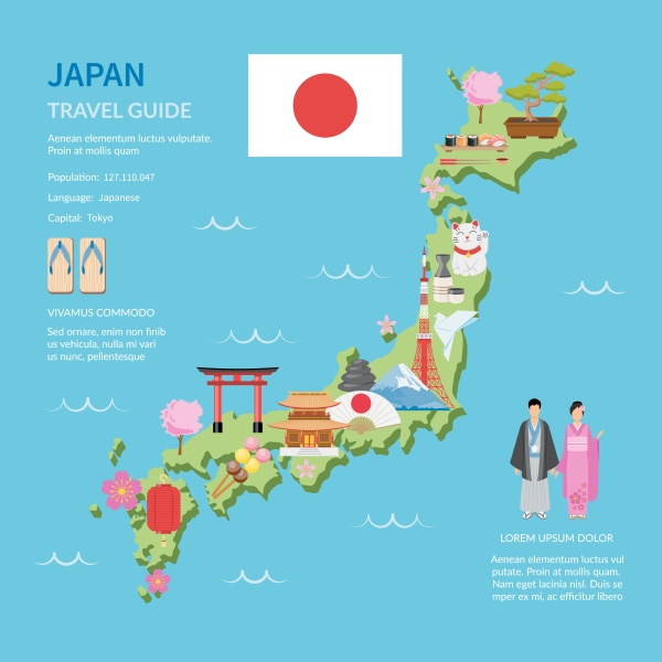 japan for travelers map with cultural