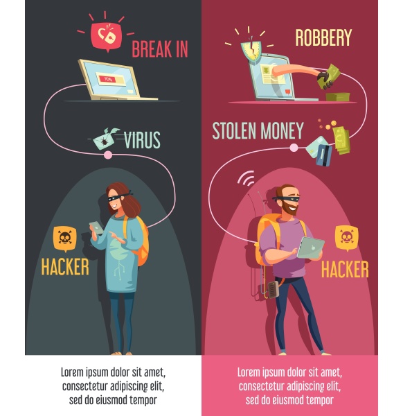hackers criminal activity 2 vertical banners