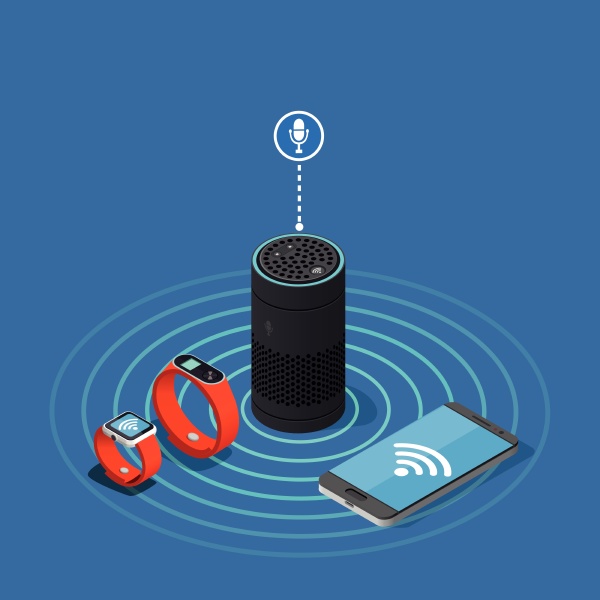 internet of things isometric composition on