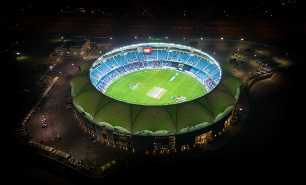 aerial view of the international cricket