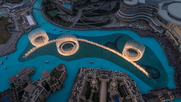 aerial view of the illuminated dubai