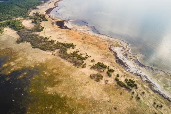 aerial view of beautiful estonian coastline