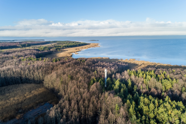 aerial view of norrby lighthouse in