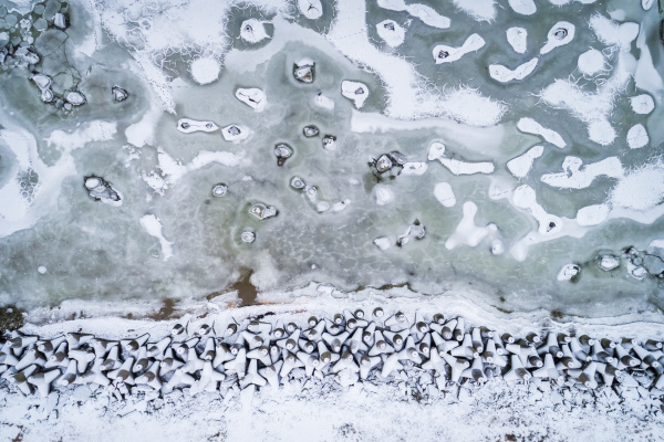 abstract aerial view of frozen baltic