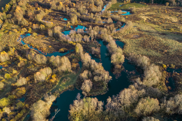 aerial view of keila blue river