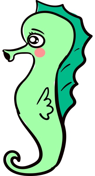 sad seahorse illustration vector