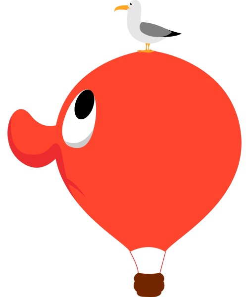 bird sitting on balloon illustration