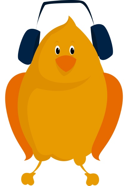 yellow bird illustration vector