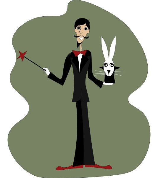 illusionist with rabbit illustration