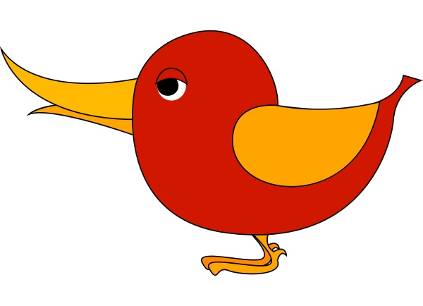 red small bird with yellow wings