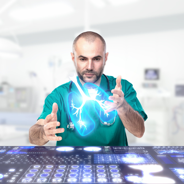 doctor uses augmented reality to analyze