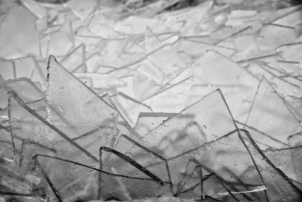 broken ice on lake balaton in