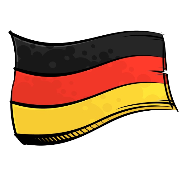 painted germany flag waving in wind