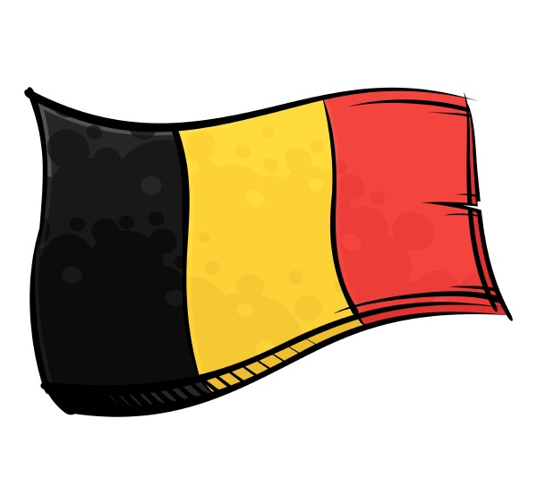 painted belgium flag waving in wind